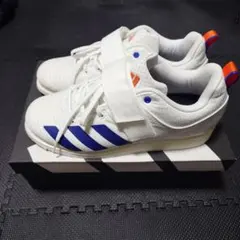 ☆室内試着のみ☆adidas Powerlift 5 ホワイト ブルーのサムネイル