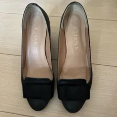 DIANAブラックオープントゥパンプス