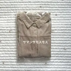 ☆長袖ロングシャツ・ベージュチェック・サマンサモスモス【美品】