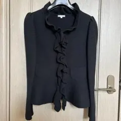 TO BE CHIC ブラック フリルカーディガン