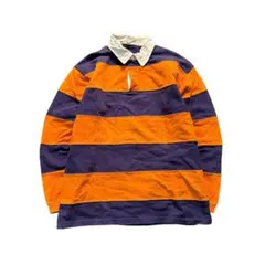 7BS1 【FirstParking】ラガーシャツ　ボーダー柄　古着used