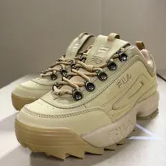 FILA ディスラプター 24.5cm キャメル レザースニーカーのサムネイル