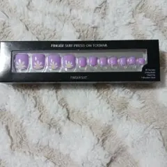 FINGER SUIT パープル 花柄 ネイルチップ