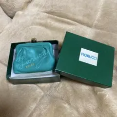 【イタリア製】Fiorucci（フィオルッチ）♡エメラルドグリーン革製がま口財布