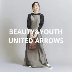 BEAUTY&YOUTH ダークグレー キャミワンピース M 春 サテン