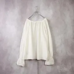 Soffitto ソフィット　シアーギャザーブラウス　ホワイト