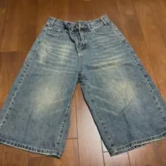 デニム ワイドパンツ ハーフパンツ