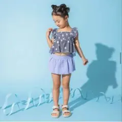 【美品】BREEZE セパレート水着 ギンガムチェック 100