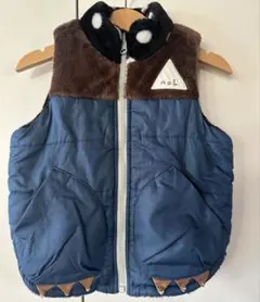 MoL-products フリース襟付きダウンベスト ドット リバーシブル