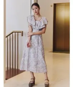 SNIDEL ラッフルカラーワンピース