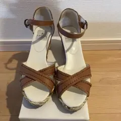LANVIN 2082 茶　サンダル　23.5cmのサムネイル