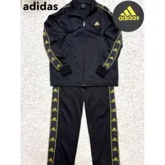 adidas アディダス セットアップ 黒 金 M 上下 ジャージ スウェット