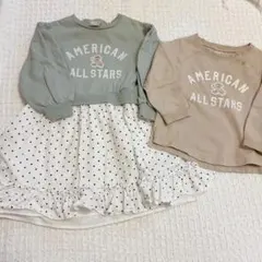 petit main ワンピース　お揃い 100cm リンク　姉弟　90センチ