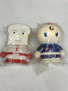 食パンマン、ロールパンナ貯金箱 フィギュア 2体セット