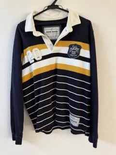 美品　Eddie Bauer ストライプ 長袖　ポロシャツ　メンズM ボーダー