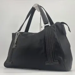 【良品✨】ランバン JLロゴ トートバッグ 肩がけ A4可 レザー 本革 黒のサムネイル