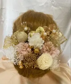ドライフラワー　髪飾り　結婚式ｄ成人式　七五三　髪飾り　豪華19本 かわいいxのサムネイル