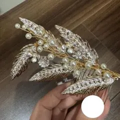 結婚式 髪飾り ゴールド バレッタ