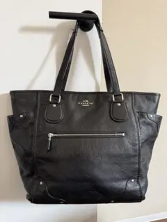 訳アリCOACH レザー トートバッグ ブラックのサムネイル