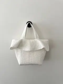 ビッグマルシェバッグ　2way フリルなし　6ポケット　アイボリー　ヌビバッグ ビッグマルシェバッグ 2way 6ポケット フリルなし アイボリー