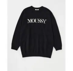 最終値下げMOUSSY マウジー ロゴニット ブラック 長袖 セーター