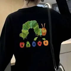 バックプリント 長袖Tシャツ コットン100% ゆったりのサムネイル