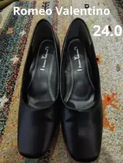 ロメオバレンチノ 冠婚葬祭 卒園　卒業　フォーマルパンプス24.0cm　3E幅広