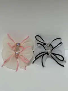 ハンドメイド リボン トリミング犬用 子供用 2種類4個セット