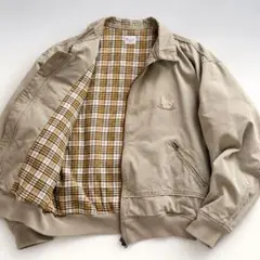 Lサイズ 90s パパス ハリントンジャケット ロゴワッペン タータンチェック