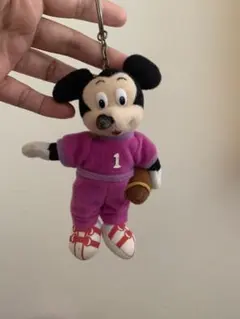 ミッキーマウス スポーツウェア ぬいぐるみキーホルダー　レトロぬいぐるみ