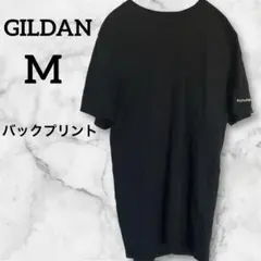 GILDAN【M】ブラック Tシャツ バックプリント 半袖 ユニセックス