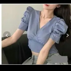 GRL Vネックバックシャーリングショート丈トップス [ac1912]