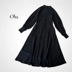 상태좋음 ★Olu. ボリューム袖 スタンドカラー マキシ丈 フレア 원피스 1 黒