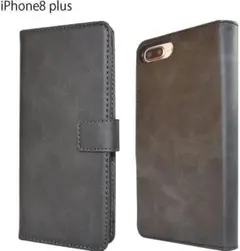【訳あり】iPhone8 Plus ベルト レザー 手帳型 ケース 黒