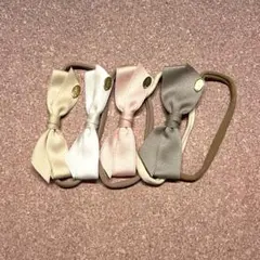 リボン付きヘアバンド4個セット