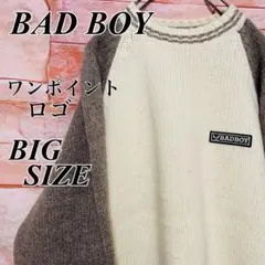 【希少】バッドボーイBAD BOYニットセーター　ストリート古着XL バイカラーのサムネイル