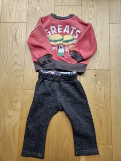 ベビー 冬服 あったか素材 上下セット 80