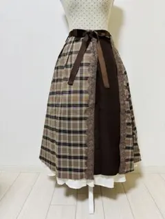 美品⭐️axes femme アクシーズ スカート チェック柄 クラロリ 森ガールのサムネイル