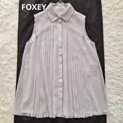 美品》フォクシー 5.5万 ラッフルスリーブブラウス レモネード ライト 