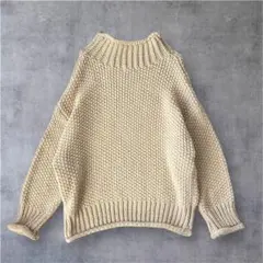 vintage ざっくり編み ハイネック ローゲージニット オーバーサイズ