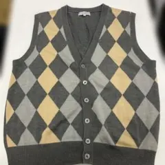 Palace Garden ダイヤモンド柄ニットベスト L