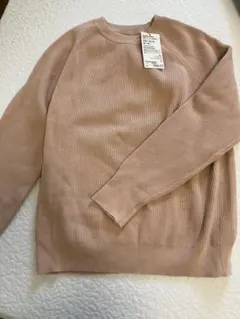 【12/14迄】無印良品 クルーネックセーター L ペールピンク