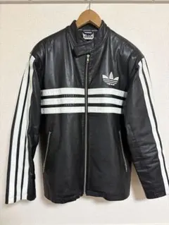 鬼レア❗️】黒タグ adidas レザー トラックジャケット 古着 ジャージ