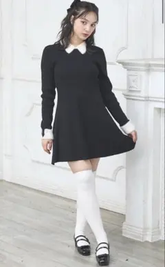 INGNI リブニットワンピース 黒