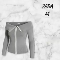 ZARA オフショルダー セーター M グレー