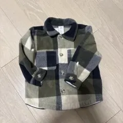 H&M フリースチェック柄シャツジャケット