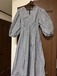 Snidel Vネック　チェックワンピース