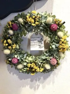 No.089 【週末限定価格】秋色紫陽花 ドライフラワー ナチュラル ミニリース