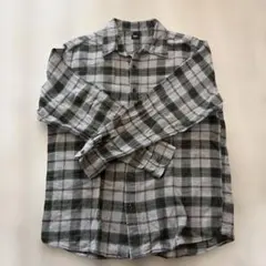 フランネルネルシャツ Lサイズ グレーと黒のチェック
