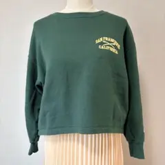 チャンピオン スウェット トレーナー レディース グリーン 刺繍ロゴ